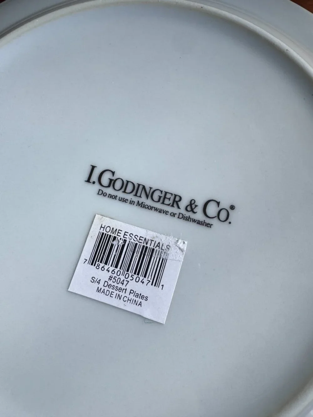 Vintage I. Godinger Co Gold and Black Porcelain Harlequin Salad Plate